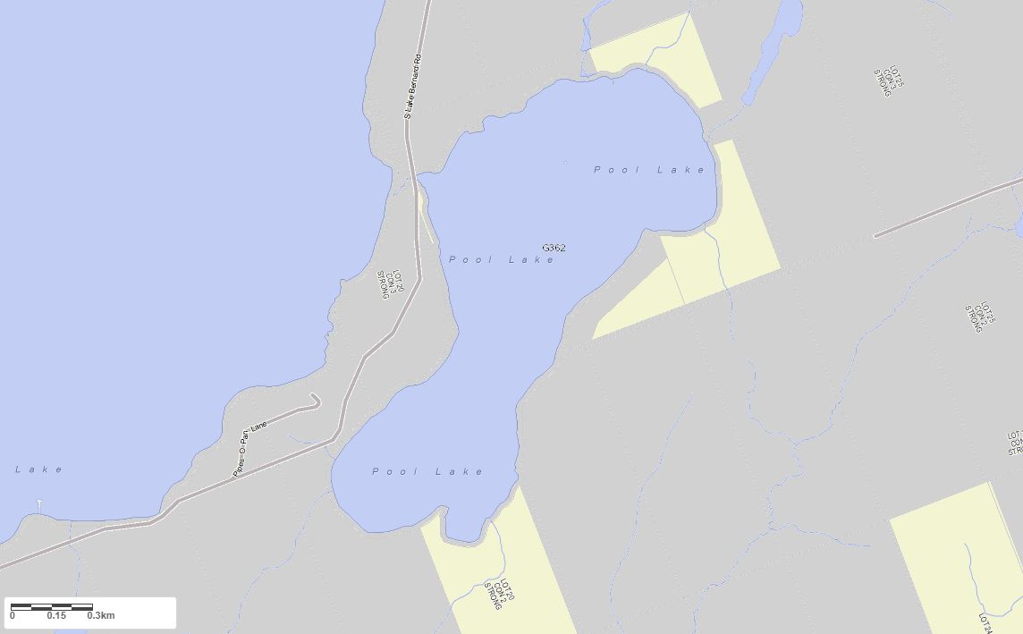 Crown Land Map of Pool Lake in Municipality of Strong and the District of Parry Sound